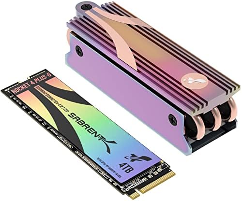 Sabrent Gaming SSD Rocket 4 plus-g com desinquecimento de calor 4tb PCIE GEN 4 NVME M.2 2280 DIVERSÃO DE ESTADO SOLIDES