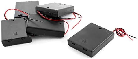 Novo LON0167 5 PCS Apresentou tampa de plástico 2 fios de eficácia confiáveis ​​Caixa de caixa do suporte para 4 x Baterias