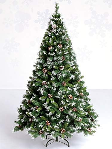 Árvore de natal de neve em 6 pés, árvores de pinheiros de Natal artificiais com decoração de pinheiro articulada, stand de metal para