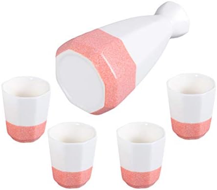 Doitool 1 Conjunto/ 5pcs de estilo japonês Setent Serving Set Ceramics Sake Cup Sake Pot Wine Conjunto