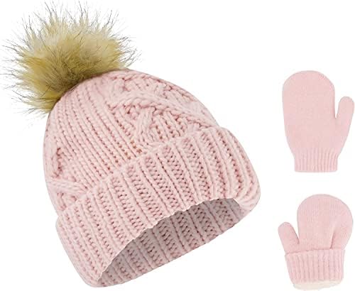 Recém-nascido de Hats Baby-Criança de Inverno de Inverno e Mitted Set Gary and Girls Baby Winter Hat Hat Fleece alinhado