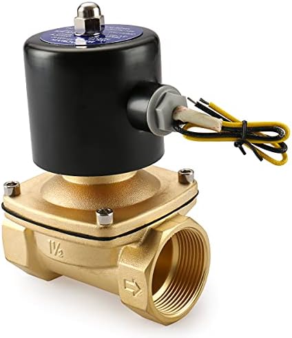 Válvula solenóide elétrica de latão Baomain 1-1/2 polegada DC 12V Atuação direta Normalmente fechada compatível com água 2W-400-40