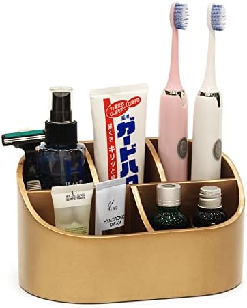 Suporte de escova de dentes Suanti, 5 slots de bancada de banheiros, suportes de escova de dentes de resina para banheiros e escritórios