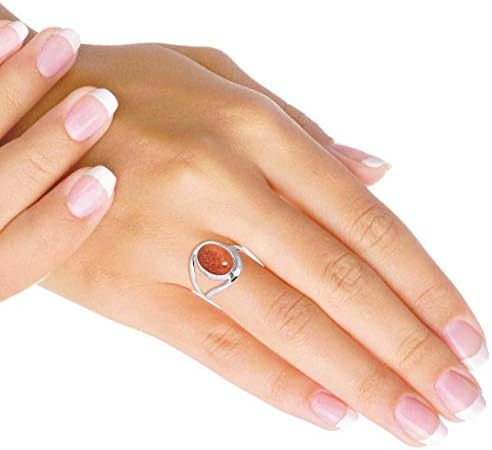 Jeotoporium 925 Sterling Silver Handmade Ring for Women 10x14 Jóias de declaração de pedras preciosas ovais para presente