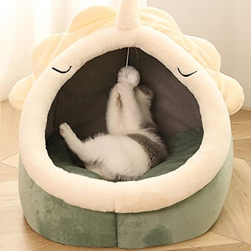 Friendlysss Removable Dragon em forma de WashableCat Beds Indoor destacável semi-fechado House Kennel Nest para gatos