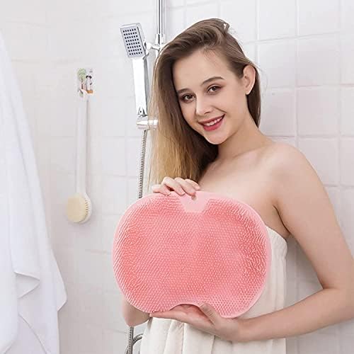 Tokzon Lazy Silicone Bath Massage Cushion com copo de sucção, escova de lavador de chuveiro de silicone, escova esfoliante da pele