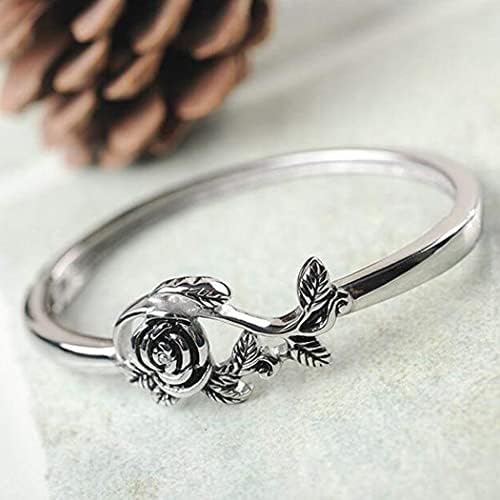 Colorido anel de prata de flor de rosa blingtiny, anéis de empilhamento para mulheres pequenas e delicadas anel de prata delicado anel diário para mulheres jóias personalizadas minimalistas