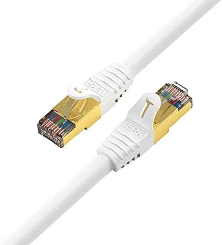Tera Grand - Premium CAT7 blindado duplo de 10 gigabit 600MHz Cabo Ethernet Patch para rede de roteador moderno, conectores RJ45