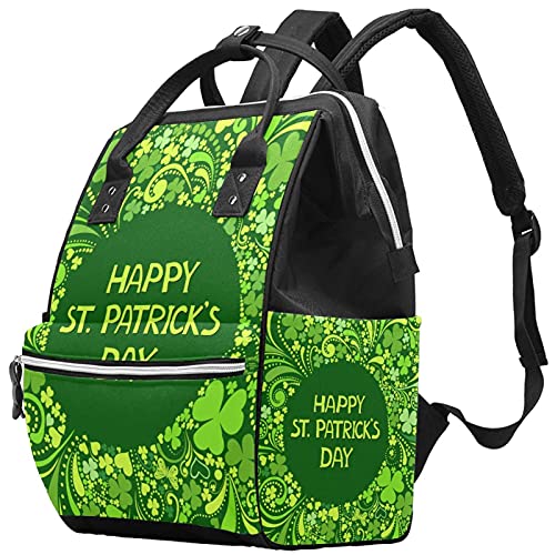 Lucky Spring Design com bolsas de fraldas de shamrock mochila mamãe mochila de grande capacidade Bolsa de enfermagem de bolsa de enfermagem para cuidados com o bebê
