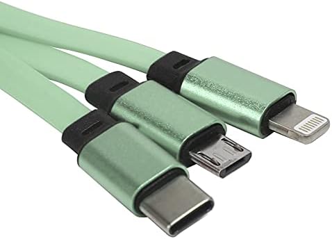Cabo de carregamento múltiplo, cabo de carregador rápido de 3 em 1, cabo de carregamento rápido de cabo USB para conectores de porta iOS/tipo C/micro-USB,