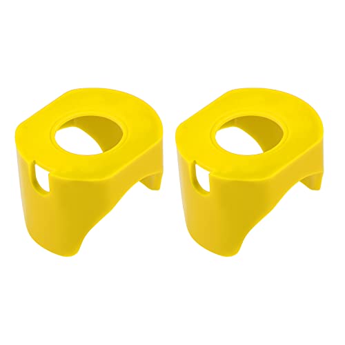 Chaves de botão de plástico de rebocador de dois pés de botão de proteção de botão amarelo [para interruptor de parada de emergência] -30mm/2 pcs