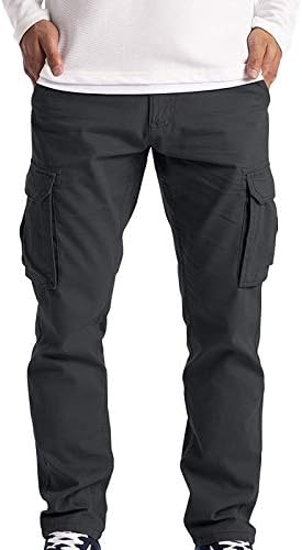 SSDXY Mens Lightweight Causal Cargo Pants Comes retas regulares calças táticas ao ar livre com bolsos múltiplos
