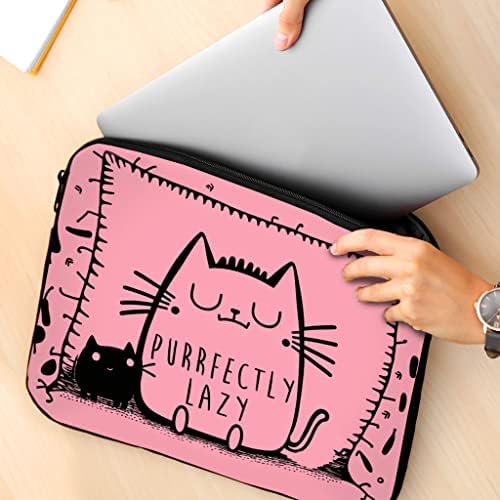 Manga imprimida e de 2 lados de 2 lados pro 16 Manga - Lazy Cat Laptop Sleeve - MACA DE LIVRO MAC GRAPHIC CAT MAC