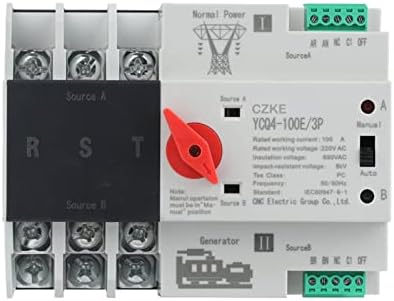 Skxmod ycq4-100e/3p 63a 100a interruptor de transferência automática dupla de potência 220V AC 8Ka DIN ATS Switches Power