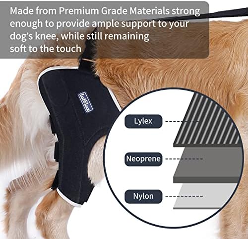 Lufelux Dog Knee Brace para ACL rasgado, dois talas de alumínio lateral angulares suportam cães com estabilidade,