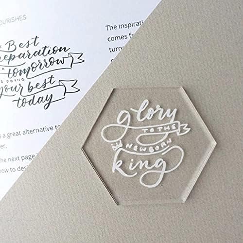 Uniqooo 50 pacote claro em branco de hexagon acrílico, cartões de lugar acrílico para casamento | Números de mesa