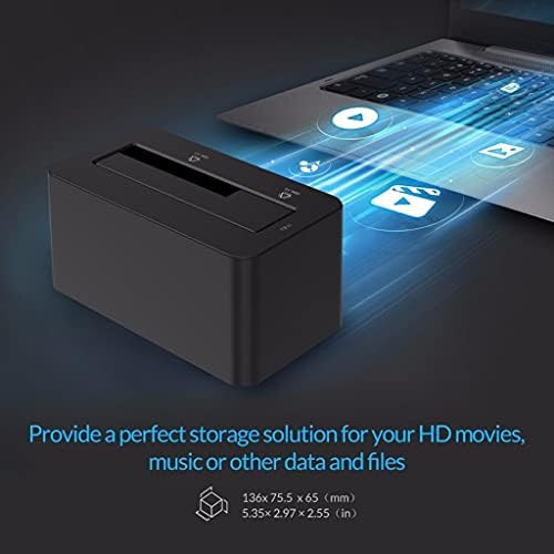 Caso Yebdd SATA para USB 3.0 Estação de acoplamento de disco rígido 5 Gbps Speed ​​para 2,5 ''/ 3,5 SSD HDD com adaptador de energia