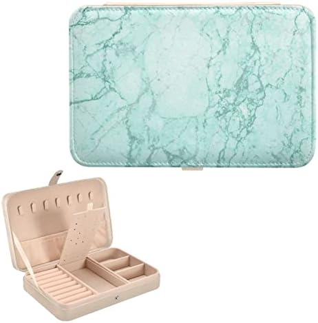 INNEWGOGO Green Marble Small Jewelry Box Pu Leather Jewelry Organizer Mini Presentes