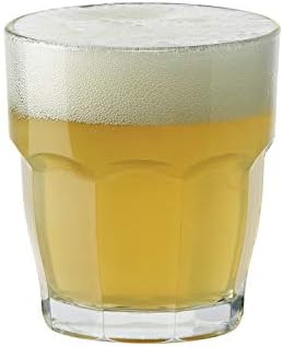 Bormioli Rocco Rock Bar de suco empilhável óculos - Conjunto de 6 copos de bebida para refrigerante, leite, coque, cerveja,