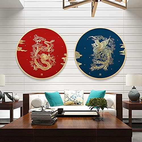 Twdyc Chinese Cross Stitch Kits Borderyshithwork Sets Dragon e Phoenix são padrões de estampa dourados e ricos thread