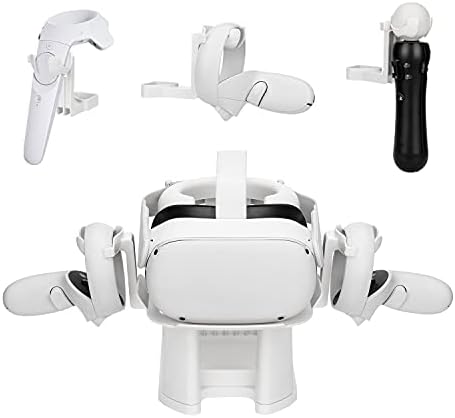 Wabracket 5 em 1 VR Stand, Kit de suporte de parede/suporte de mesa para Oculus Quest 2/Rift/Go/PS VR/HTC Vive, Headset e controlador,