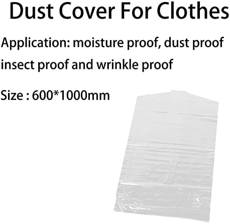 Fansipro Casat Hanger Bag à prova de umidade, kits de acessórios no vestiário; Casa de aluguel; Casa de hospedagem; Hunderhouse, 1000x600x0.044, CLEAR, 1 Organização de armazenamento de peças Tampa de roupa à prova de poeira