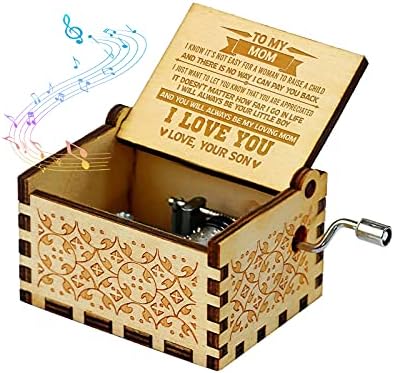 Wyear Mothers Day Bithday Gifts Music Box Presentes para mamãe do filho, manivela de mão grave Box de mãe presente