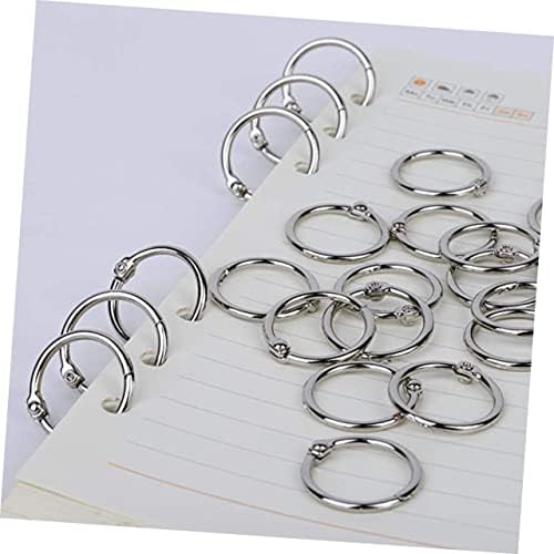 Tofficu 100pcs Supplência de chaves de papel suprimentos artesanal Anel Binder Ringos de anel de folha solta Silver