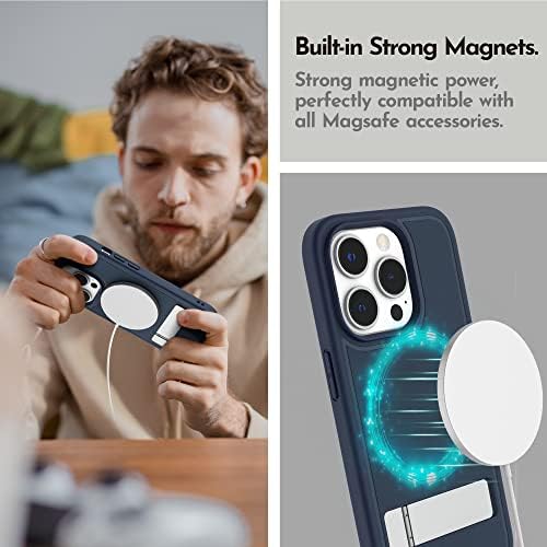 Niunisi Magnetic Case para iPhone 14 Pro Max Case de 6,7 polegadas e slim kickstand com protetor de tela compatível com