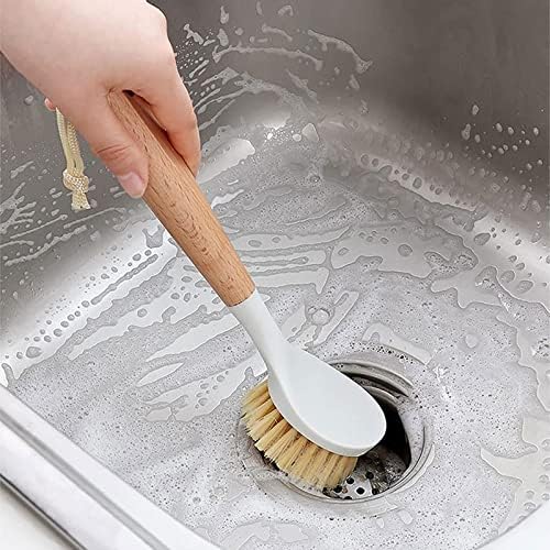Aartex Limpeza de suprimentos ， de madeira Longa alça longa A escova de panela de lavagem de lavagem de lavagem de lavagem
