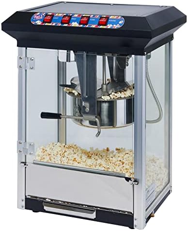 Winco Pop-8b Pipcorn Machine, 8 onças, preto