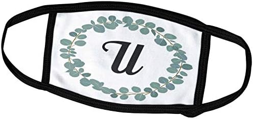 3drose letra u monograma eucalipto folhas grinaldas elegantes vegetação - tampas de rosto