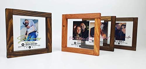 Farmhouse emoldurado Spotify Sign - Placa Spotify personalizada - Spotify Glass com foto personalizada ou capa de álbum