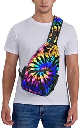 Luneton Tie Tye Sling Mochila Bolsas de ombro de crossbody para homens, Sling Bag Travel Huncking Back Bag Daypack Unisex