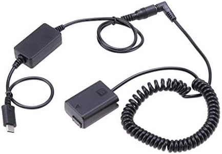Fotga Power Bank USB Tipo-C Usb-C Adaptador de energia Cabo + NP-FW50 Bateria dummy para Sony Nex7 DSC-RX10 III IV A7