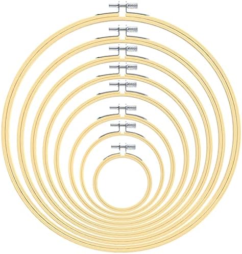 Caydo 8 peças Bordando argola de 2,5 polegadas a 12 polegadas Circle Bamboo Cross Stitch Arco para bordado, costura