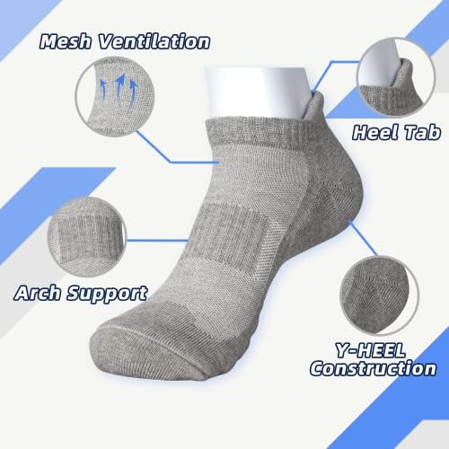 Sunfoot Taiks Socks Athletic Compression Mesh almofada de malha ventiladora respirável Corte sem show Unissex Running Socks 3 pacote