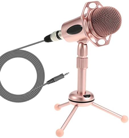 TWDYC Condenser Microfone Telefone Plugue ao vivo Microfone e reproduzir Microfone de bate -papo com suporte telescópico