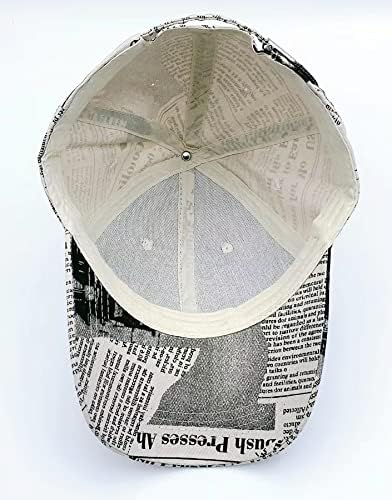 Alqpopg Newspaper Cap impressão de beisebol unissex retrô hat hat street graffiti tampa de algodão chapéus de hip hop ajustável