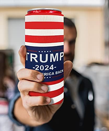 XCCME Trump 2024 Take America de volta 2pcs Slim CAN LANDER, Neoprene Cerveja de cerveja Cooler portadores perfeitos
