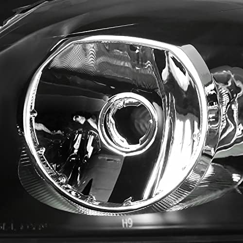 Faróis pretos de ajuste específicos compatíveis com Pontiac G6 2005-2010 L+R Par de lâmpada da luz da cabeça da cabeça