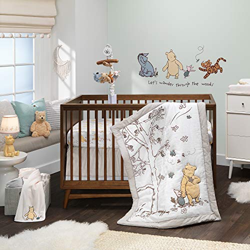 Lambs & Ivy Disney Baby StoryTime Pooh Tampa de troca branca de troca branca macia