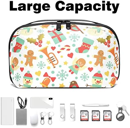 Bolsa de bolsas de organizador eletrônico portátil Bolsa de armazenamento de cabos de viagem de neve para discos rígidos, USB, cartão SD, carregador, banco de energia, fone de ouvido