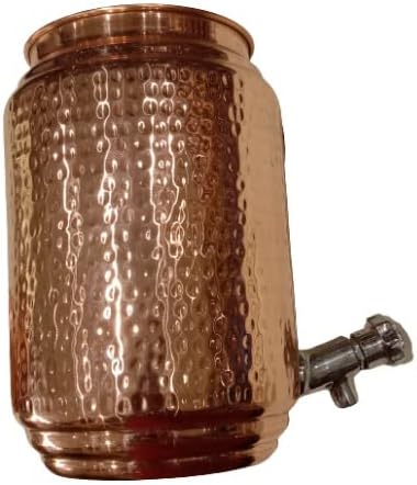 Tendências únicas de 8 litros de dispensador de água de cobre com 1 litro com 1 vidro e suporte de cobre, cobre puro e
