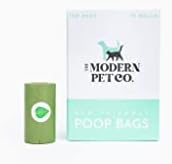 Modern Pet Co Poop Bags, 150 sacolas e transportadoras, ecologicamente corretas, sem perfume, biodegradável