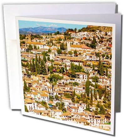 3drose Cityscape, albaicina Carrera del Darro, Granada, Andaluzia, Espanha. - Cartão de felicitações, 6 por 6 polegadas