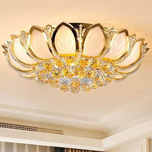 Lâmpadas Luz de teto de flor com lâmpada de teto de ouro de vidro Lampshade para quarto de sala