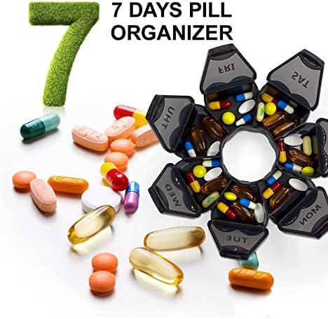 Organizador semanal de comprimidos semanal 2 pacote, caixa de comprimidos 7 dias, compartimentos de grande capacidade recipientes de