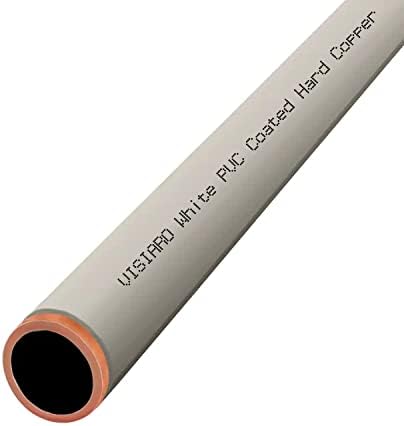 Visiaro White PVC revestido de tubo de cobre, 1mtr, diâmetro externo 10 mm, espessura da parede 14 SWG, revestimento de 2 mm