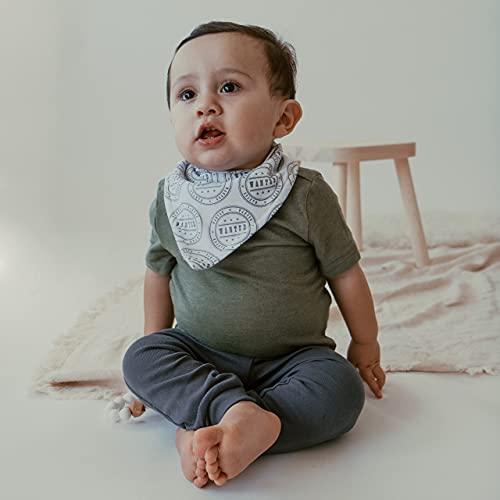 Stadela algodão Baby Bandana babadores para babar e berçário de panos de arroto 4 pacote unissex Conjunto para menino